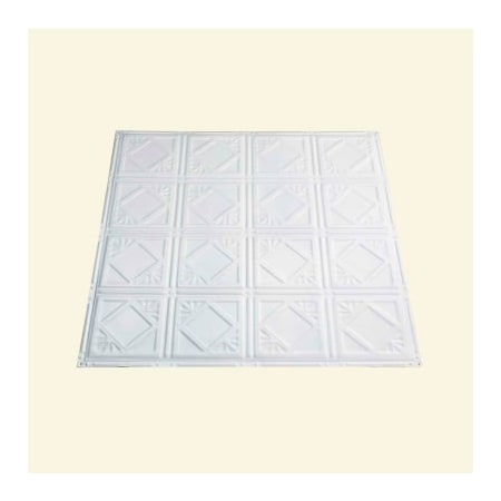 Great Lakes Tin Ludington 2' X 2' Lay-in Tin Ceiling Tile In Matte White - Y57-01